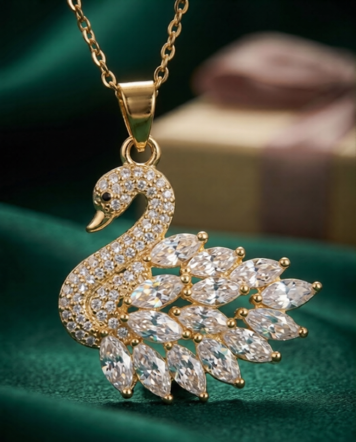 Collier Cygne Luxe & Bracelet Cœur - Bijoux Femme Tendance au Maroc
